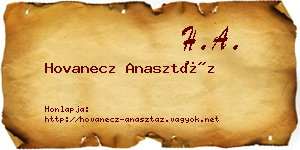Hovanecz Anasztáz névjegykártya